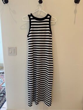 Nordstrom Black and White Striped Racerback Maxi Dress